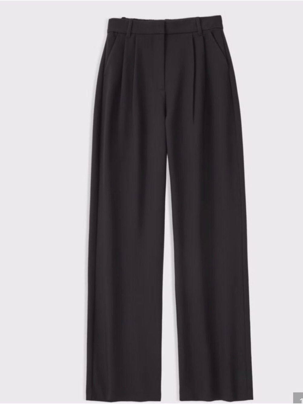 Abercrombie & Fitch Black High-Rise Wide-Leg Trousers